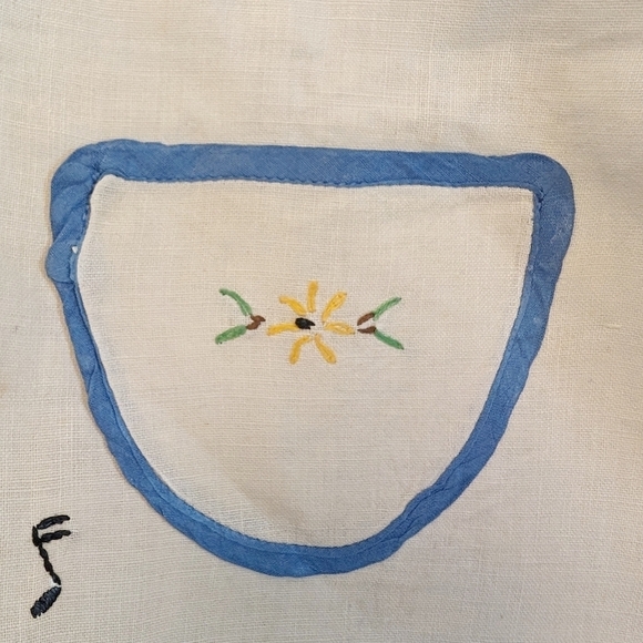 VINTAGE SMOCK Girls Cotton Apron Embroidered Cream Cottage Rare Antique Heirloom - Picture 5 of 10